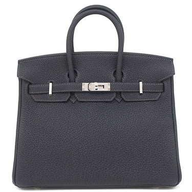 エルメス HERMES バーキン25 ヴェルソ キャバン×セレスト トゴ ハンドバッグ シルバー金具 新品 未使用 濃紺 水色