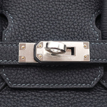 エルメス HERMES バーキン25 ヴェルソ キャバン×セレスト トゴ ハンドバッグ シルバー金具 新品 未使用 濃紺 水色