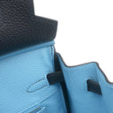 エルメス HERMES バーキン25 ヴェルソ キャバン×セレスト トゴ ハンドバッグ シルバー金具 新品 未使用 濃紺 水色