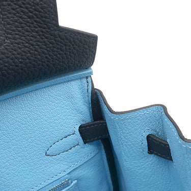 エルメス HERMES バーキン25 ヴェルソ キャバン×セレスト トゴ ハンドバッグ シルバー金具 新品 未使用 濃紺 水色