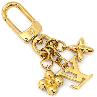 ルイヴィトン LOUIS VUITTON マイクロ チャーム LV アイコニック M01566 ゴールド GP ストラス バッグチャーム LVイニシャル モノグラムフラワー
