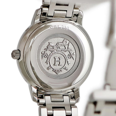 腕時計 エルメス HERMES クリッパー ナクレ CP1.230 クオーツ レディース 純正ダイヤ シェル デイト アラビア