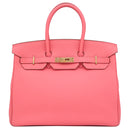 エルメス HERMES バーキン35 ローズリップスティック トゴ ハンドバッグ ゴールド金具