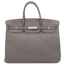エルメス HERMES バーキン40 エタン トゴ ハンドバッグ シルバー金具 グレージュ