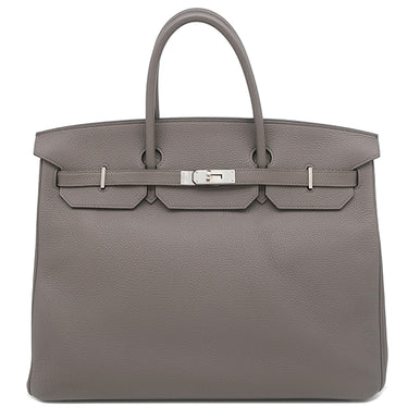エルメス HERMES バーキン40 エタン トゴ ハンドバッグ シルバー金具 グレージュ