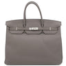 エルメス HERMES バーキン40 エタン トゴ ハンドバッグ シルバー金具 グレージュ