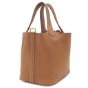 エルメス HERMES ピコタンロック PM ゴールド トリヨンクレマンス ハンドバッグ ゴールド金具 茶