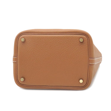 エルメス HERMES ピコタンロック PM ゴールド トリヨンクレマンス ハンドバッグ ゴールド金具 茶