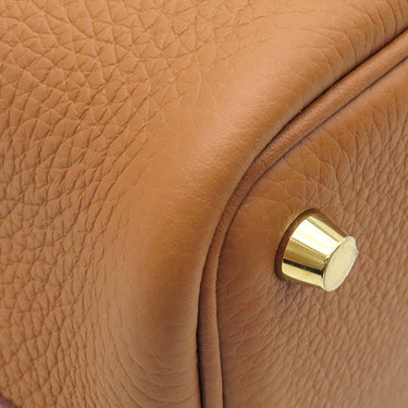エルメス HERMES ピコタンロック PM ゴールド トリヨンクレマンス ハンドバッグ ゴールド金具 茶