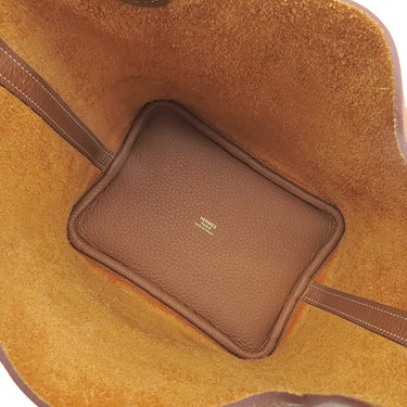 エルメス HERMES ピコタンロック PM ゴールド トリヨンクレマンス ハンドバッグ ゴールド金具 茶