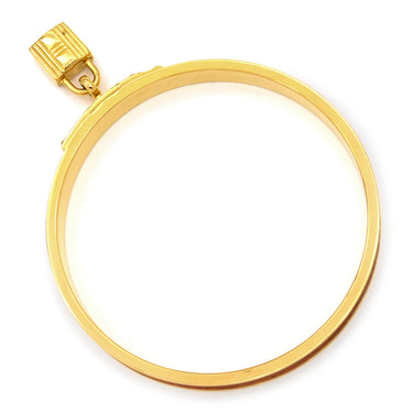 エルメス HERMES ケリーバングル レッドXゴールド メタル ヴォーエプソン バングル ゴールド金具 カデナチャーム