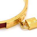 エルメス HERMES ケリーバングル レッドXゴールド メタル ヴォーエプソン バングル ゴールド金具 カデナチャーム