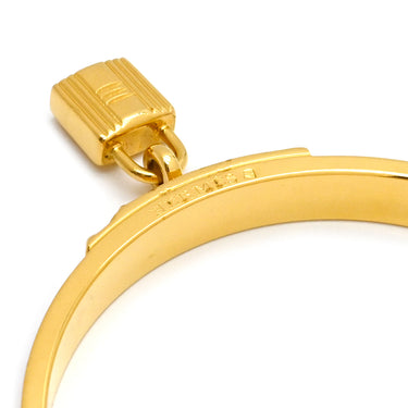エルメス HERMES ケリーバングル レッドXゴールド メタル ヴォーエプソン バングル ゴールド金具 カデナチャーム