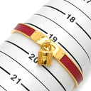 エルメス HERMES ケリーバングル レッドXゴールド メタル ヴォーエプソン バングル ゴールド金具 カデナチャーム