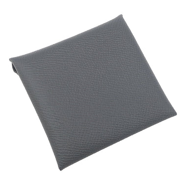 エルメス HERMES バスティア アルドワーズ ヴォーエプソン コインケース シルバー金具 新品 未使用 グレー