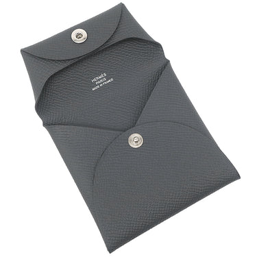 エルメス HERMES バスティア アルドワーズ ヴォーエプソン コインケース シルバー金具 新品 未使用 グレー