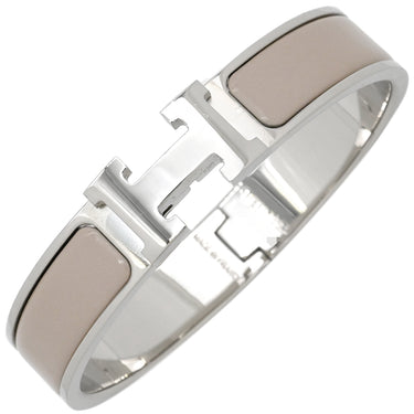エルメス HERMES クリックH PM マロングラッセ×シルバー メタル エナメル ブレスレット Hブレス