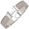 エルメス HERMES クリックH PM マロングラッセ×シルバー メタル エナメル ブレスレット Hブレス