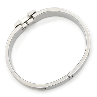 エルメス HERMES クリックH PM マロングラッセ×シルバー メタル エナメル ブレスレット Hブレス