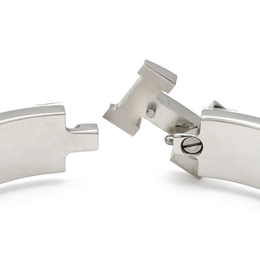 エルメス HERMES クリックH PM マロングラッセ×シルバー メタル エナメル ブレスレット Hブレス