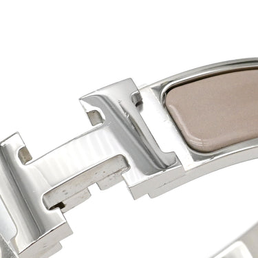 エルメス HERMES クリックH PM マロングラッセ×シルバー メタル エナメル ブレスレット Hブレス