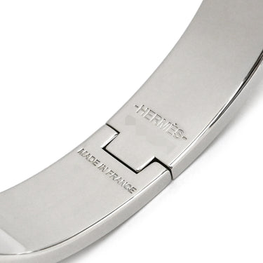 エルメス HERMES クリックH PM マロングラッセ×シルバー メタル エナメル ブレスレット Hブレス