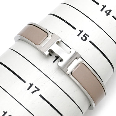 エルメス HERMES クリックH PM マロングラッセ×シルバー メタル エナメル ブレスレット Hブレス