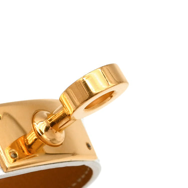 エルメス HERMES ケリードゥブルトゥール ホワイトxゴールド ヴォーエプソン GP 14037 ブレスレット 白 茶