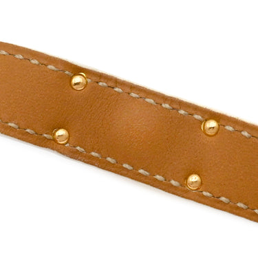 エルメス HERMES ケリードゥブルトゥール ホワイトxゴールド ヴォーエプソン GP 14037 ブレスレット 白 茶