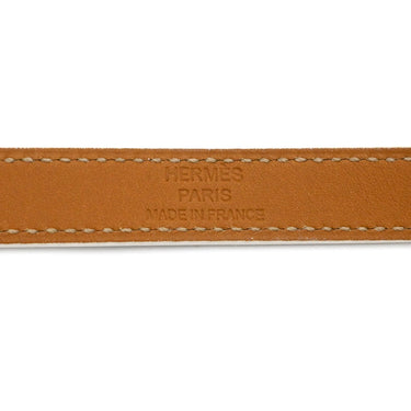 エルメス HERMES ケリードゥブルトゥール ホワイトxゴールド ヴォーエプソン GP 14037 ブレスレット 白 茶