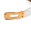 エルメス HERMES ケリードゥブルトゥール ホワイトxゴールド ヴォーエプソン GP 14037 ブレスレット 白 茶