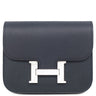 エルメス HERMES コンスタンス スリム ウォレット ブルーインディゴ ヴォーエプソン 二つ折り財布 シルバー金具 紺