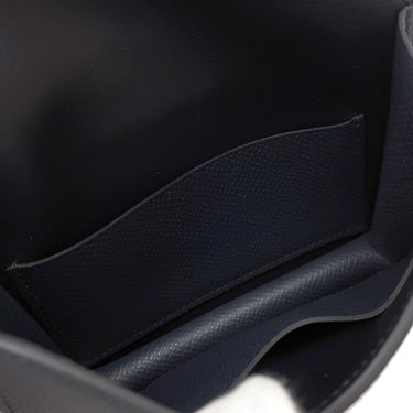 エルメス HERMES コンスタンス スリム ウォレット ブルーインディゴ ヴォーエプソン 二つ折り財布 シルバー金具 紺