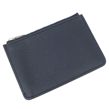エルメス HERMES コンスタンス スリム ウォレット ブルーインディゴ ヴォーエプソン 二つ折り財布 シルバー金具 紺