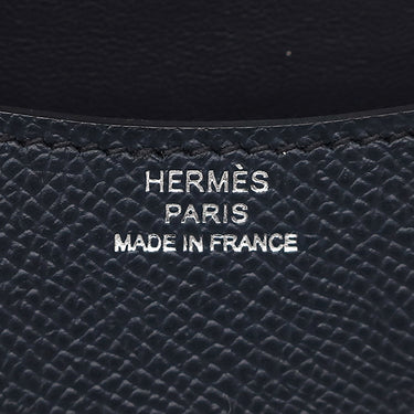 エルメス HERMES コンスタンス スリム ウォレット ブルーインディゴ ヴォーエプソン 二つ折り財布 シルバー金具 紺