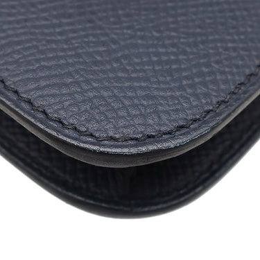 エルメス HERMES コンスタンス スリム ウォレット ブルーインディゴ ヴォーエプソン 二つ折り財布 シルバー金具 紺