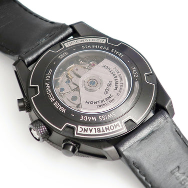 腕時計 モンブラン Montblanc タイムウォーカー クロノグラフ UTC 116102 自動巻き メンズ ブラックDLC加工 黒 デイト GMT