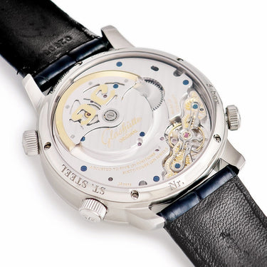 腕時計 グラスヒュッテ オリジナル GLASHUTTE ORIGINAL セネター コスモポリト 1-89-02-03-02-50 自動巻き メンズ 新同品 白 ラウンド