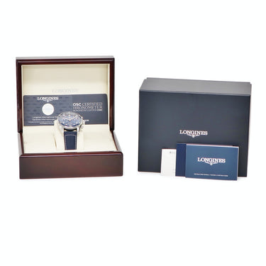 腕時計 ロンジン LONGINES スピリット フライバック L3.821.4.93.2 自動巻き メンズ 新品同様 ブルー サンレイ アラビア クロノグラフ