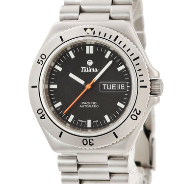 腕時計 チュチマ Tutima パシフィック デイデイト 670-01 自動巻き メンズ 逆回転防止ベゼル ブラック 黒 ダイバーズ