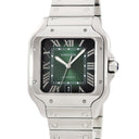 腕時計 カルティエ Cartier サントス ドゥ カルティエ LM WSSA0062 自動巻き メンズ デイト グリーン 緑 ローマン ラージモデル