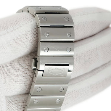 腕時計 カルティエ Cartier サントス ドゥ カルティエ LM WSSA0062 自動巻き メンズ デイト グリーン 緑 ローマン ラージモデル