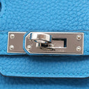 エルメス HERMES バーキン25 ブルーザンジバル トゴ ハンドバッグ シルバー金具 青