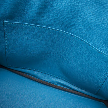 エルメス HERMES バーキン25 ブルーザンジバル トゴ ハンドバッグ シルバー金具 青