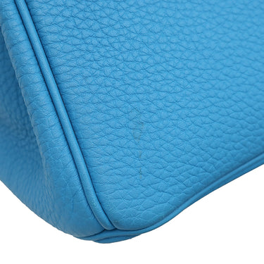 エルメス HERMES バーキン25 ブルーザンジバル トゴ ハンドバッグ シルバー金具 青