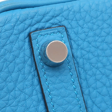 エルメス HERMES バーキン25 ブルーザンジバル トゴ ハンドバッグ シルバー金具 青