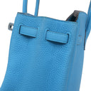 エルメス HERMES バーキン25 ブルーザンジバル トゴ ハンドバッグ シルバー金具 青