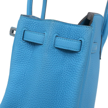 エルメス HERMES バーキン25 ブルーザンジバル トゴ ハンドバッグ シルバー金具 青