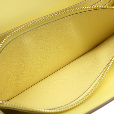 エルメス HERMES コンスタンス トゥーゴー リモンチェッロ オーストリッチ 長財布 ゴールド金具 黄色