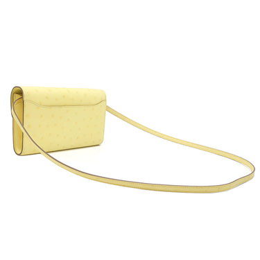 エルメス HERMES コンスタンス トゥーゴー リモンチェッロ オーストリッチ 長財布 ゴールド金具 黄色